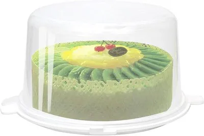 Image de Boîte transparente en plastique pour gâteaux, avec couvercle, diamètre 30,5 cm – sans BPA, adaptée au lave-vaisselle, au micro-ondes et au congélateur