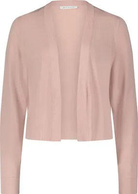Produktbild von Figurumspielender Uni Strick Cardigan ohne Verschluss, Gesamtlänge 44 cm, Langarm