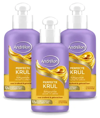 Obrázok produktu pre 3 x Krém Andrélon Perfecte Krul na vlasy, ktorý sa nevymyje – 200 ml – výhodná sada – 3 kusy