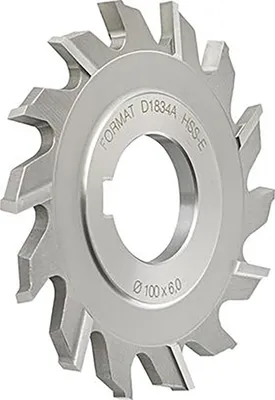 Produktbild von FORMAT Scheibenfräser DIN885 A HSSE 80 x 16,0 mm, Durchmesser:125 mm, Breite:12,0 mm, Typ:TYP N, Schneidstoff:HSSE Co5