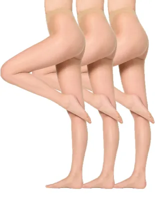 Produktbild von Nur Die 3er Pack Transparent 15 DEN Fein-Strumpfhose seidig glänzende Optik Komf