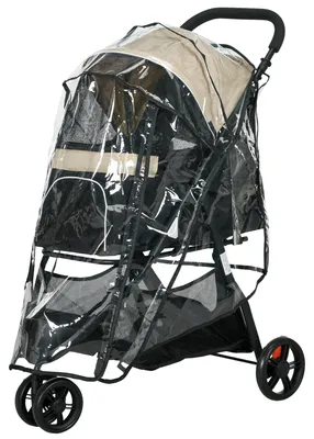 Productafbeelding van PawHut 2-in-1 hondenwagen, hondenbuggy met regenbescherming, inklapbaar, geschikt voor katten