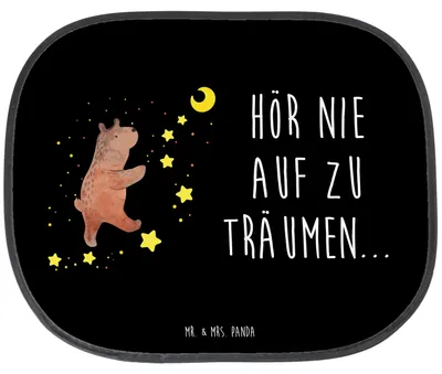 Produktbild von Mr. & Mrs. Panda fenster sonnenschutz auto Bär Träume - Schwarz - Geschenk, Traumdeutung, Autoscheibe, Pkw, Seitlicher, Traum, Teddy, für, Träumen, Sonnenblende