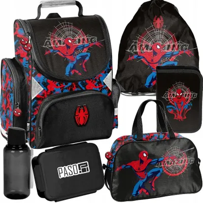 Produktbild von Mega Schulset – SPIDERMAN 6-teiliges Schulranzen-Set Für Jungen & Mädchen Klasse 1–3 Marvel spider-man