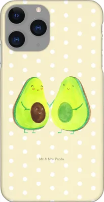 Produktbild von Mr. & Mrs. Panda Iphone 11 Pro Handyhülle Avocado Pärchen - Gelb Pastell - Geschenk, Avocados, Premium Kunststoff, Hochzeit, Schwangerschaft, Handy Case, Liebe