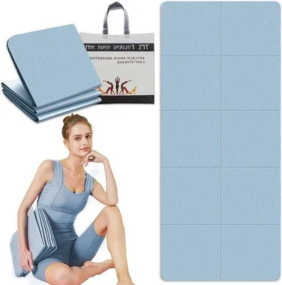 Produktbild von Famanu Faltbare Yogamat - 183 x 61 cm - Antirutsch - Inklusive Tasche - 6 mm - Sportmatte