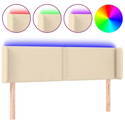 Produktbild von vidaXL LED Kopfteil Creme 147x16x78/88 cm Stoff