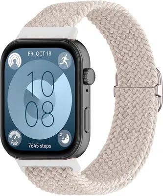 Produktbild von FFO2World Nylon-Uhrenarmband mit verstellbarer Schnalle für Huawei Watch Fit 4 Pro / Fit 4 / Fit 3 – Weich, bequem, Starlight