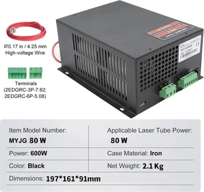 Immagine prodotto di Alimentatore laser, alta efficienza, compatibilità versatile, 80 W
