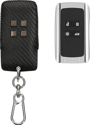 Produktbild von kwmobile Autoschlüssel Kunstleder Hülle kompatibel mit Renault 4-Tasten Smartkey Autoschlüssel (nur Keyless Go) Cover - Schlüsselhülle mit