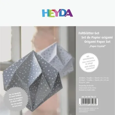 Produktbild von HEYDA 204875621 Faltblätter-Set Crystal 20 x 20 cm silberfarben/weiss