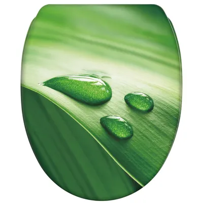 Produktbild von SANILO® WC-Sitz mit Absenkautomatik und Schnellverschluss Green Leaf, Toilettendeckel direkt vom Hersteller, Klodeckel, Klobrille, WC Deckel