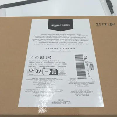 Productafbeelding van AmazonBasics Magnetisch whiteboard, droog uitwisbaar, kunststof, aluminium frame, 21,6 cm x 28 cm, wit, creatief