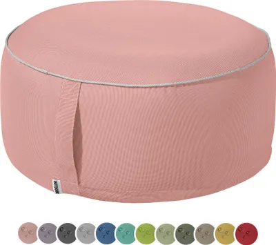 Produktbild von heimtexland Outdoor Pouf Sitzkissen wetterfest Garten Bodenkissen ausblasbar Fußhocker Yoga Lounge Hocker Tisch Party Deko Sitzsack 25x55 Typ551 Altrosa
