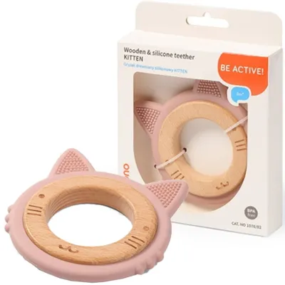 Zdjęcie produktu dla 1076/02 Gryzak Drewniany Silikonowy Kot