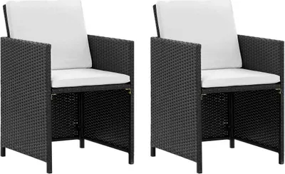 Immagine prodotto di vidaXL set da pranzo da giardino 5 pezzi con cuscini in poly rattan nero