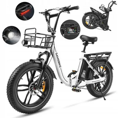 Produktbild von SAMEBIKE C05 PRO 20" Fat Tire E-Bike, 36V 13AH, 70km Reichweite, Klappbar, 7-Gang Shimano, LED-Beleuchtung, Frontkorb