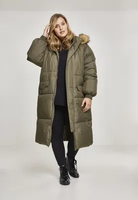 Immagine prodotto di Urban Classics - Donna Cappotto oversize in Pelliccia sintetica darkolive/beige - XS