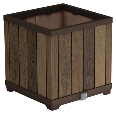 Productafbeelding van Deco Square bloempot, 45,5 x 45,5 x 45,5 cm, notenhout, KETER 261031