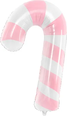 Produktbild von Folienballon Zuckerstange, Lollipop, 46 x 74 cm, Rosa und Weiß