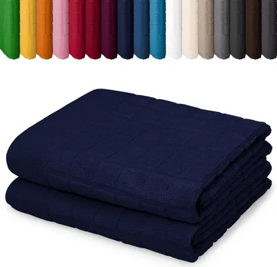Produktbild von DOPPELPACK Duschvorleger 50 x 70cm Badvorleger Vorleger Badematte Badteppich 100% Baumwolle, Farbe: Dunkelblau