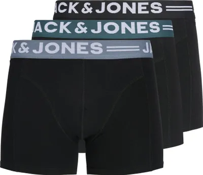 Produktbild von Jack & Jones 3er Pack Sense Retro Short / Pant Elastischer Bund mit Logo, Dehnbarer Jerseystoff, Bequeme Passform
