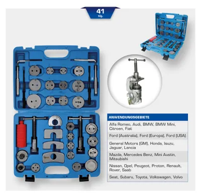 Immagine prodotto di Brilliant Tools Set di utensili universali per il ripristino dei pistoni dei freni, 41 pezzi