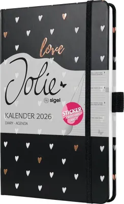 Zdjęcie produktu dla sigel J6335 sigel Kalendarz książkowy Jolie Beauty 2026 "Dark Love", A5