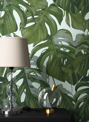 Produktbild von NEWROOM Tapete Grün Vliestapete Blumen - Floral Weiß Grau Blätter Modern