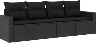 Produktbild von VidaXL 3251012, Schwarz, Rattan, Stahl, 110 kg, Erwachsene & Kinder, 655 mm, 620 mm