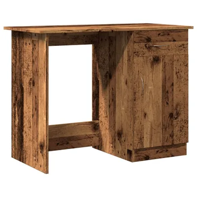 Image de vidaXL Bureau aspect bois ancien 100x50x76 cm Bois composite