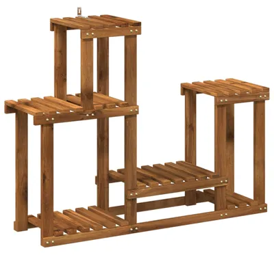 Image de Support pour plantes, naturel, 90 x 25 x 73 cm, en bois d'acacia massif