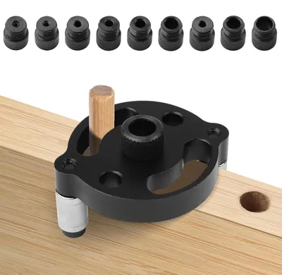 Obrázek produktu pro Umístňovač otvorů pro děrovací kleště, hliníková slitina, 3 otvory, s 7 vrtáky o průměru 2-10 mm