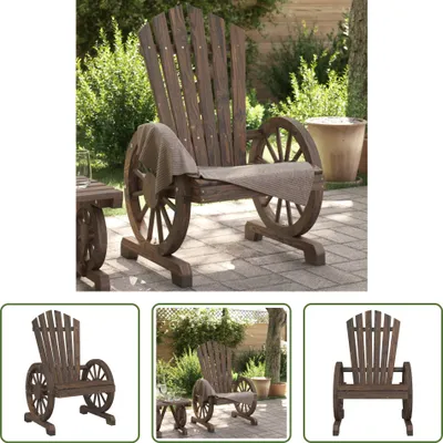 Image de The Living Store Chaise de jardin Adirondack en bois massif de sapin