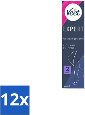 Produktbild von Veet Expert Haarentfernungscreme Beine 200 ml - Vorteilspack - 12 Stücke