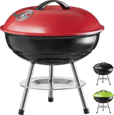 Produktbild von Kubista Micro BBQ Kugelgrill Holzkohlegrill Ø 38cm emaillierter Edelstahl - Kompakt, Tragbar & Ultra-Leicht für Camping & Balkon