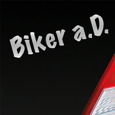 Produktbild von Auto Aufkleber BIKER a.D. außer Dienst Motorrad Bike 19x4,2 cm Silber Sticker Heckscheibenaufkleber