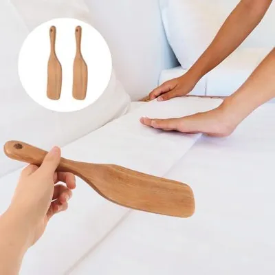 Produktbild von 2-teiliges ergonomisches Bettlakenheber-Werkzeug aus Akazienholz