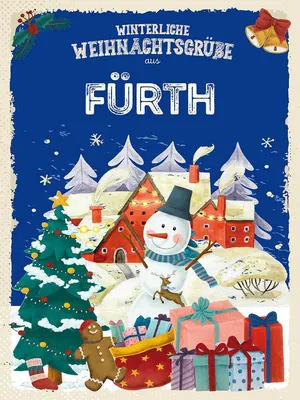 Produktbild von vianmo Holzschild 40x30 cm Weihnachtsgrüße aus FÜRTH