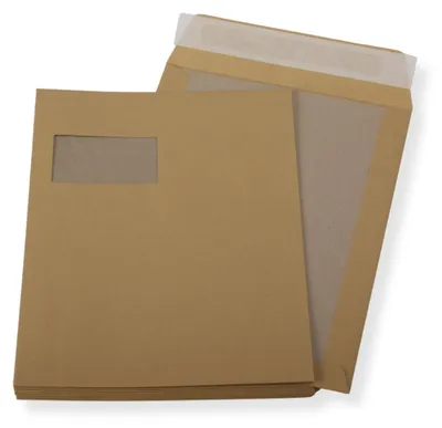 Produktbild von C4 Papprückwand-Versandtaschen mit Fenster · stabiler 450g Karton · Umschläge 229 x 324 mm 400 Stück