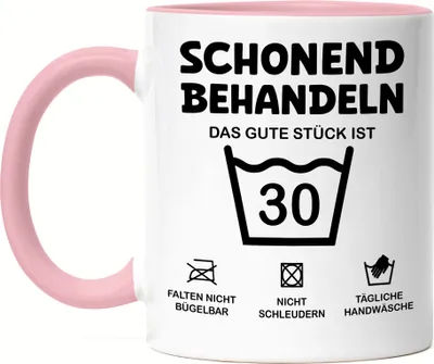 Produktbild von Schonend Behandeln Das Gute Stück ist 30 Tasse Rosa Geburtstag Runder Geburtstag Sarkasmus Humor