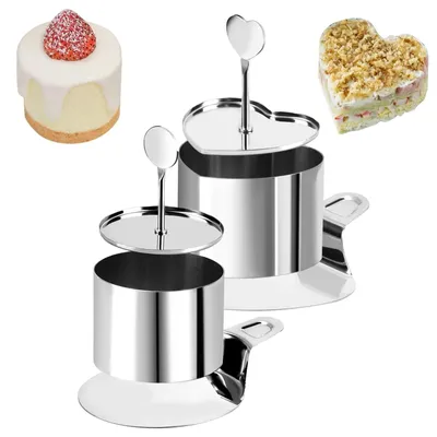 Image de Solidchoice - Ensemble de 2 moules à gâteau en acier inoxydable pour desserts