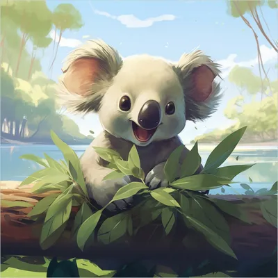 Produktbild von Wallario selbstklebende Möbelfolie/ Tischdecke für Innen und Außen, Größe: 50 x 50 cm - Australische Idylle: Der lächelnde Koala