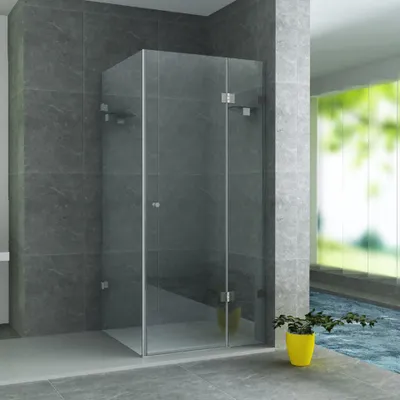 Produktbild von Belvit Duschkabine mit Schwenkbarem Seitenteil 8 mm ESG Glas mit Nano-Beschichtung 90x90x195 cm
