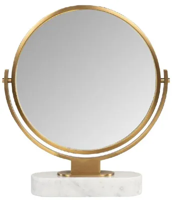 Image de Casa Padrino Miroir de courtoisie or / blanc H. 51 cm - Miroir de courtoisie