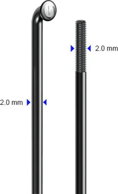 Produktbild von cnSpoke Speiche STD14C 288mm Ø2,0mm 95° schwarz 100 Stück Edelstahl ohne Nipp...