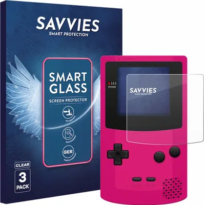 Produktbild von 3x Savvies Schutzglas Folie für Nintendo Gameboy Color 9H Panzer Schutzfolie Glas Displayschutz klar transparent