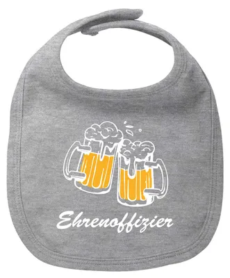 Produktbild von Huuraa Baby Lätzchen Ehrenoffizier Schützenfest Heather Grey Klettverschluss  Baumwolle Latz Geschenkidee