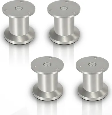 Obrázok produktu pre SWANEW Sada 4 nábytkových nôh Stolové nohy Nábytkové nohy z hliníka，výška: 80 mm; Priemer: 40 mm; Nastavenie výšky: + 15 mm