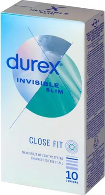 Immagine prodotto di 10x preservativi Durex Invisible Slim Close Fit Extra Thin per sensazioni intense